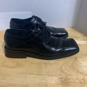 Giovanni  Styled In Italy Mens   Vero Cubio‎ Black Dress Shoe Sz 9Lace Up